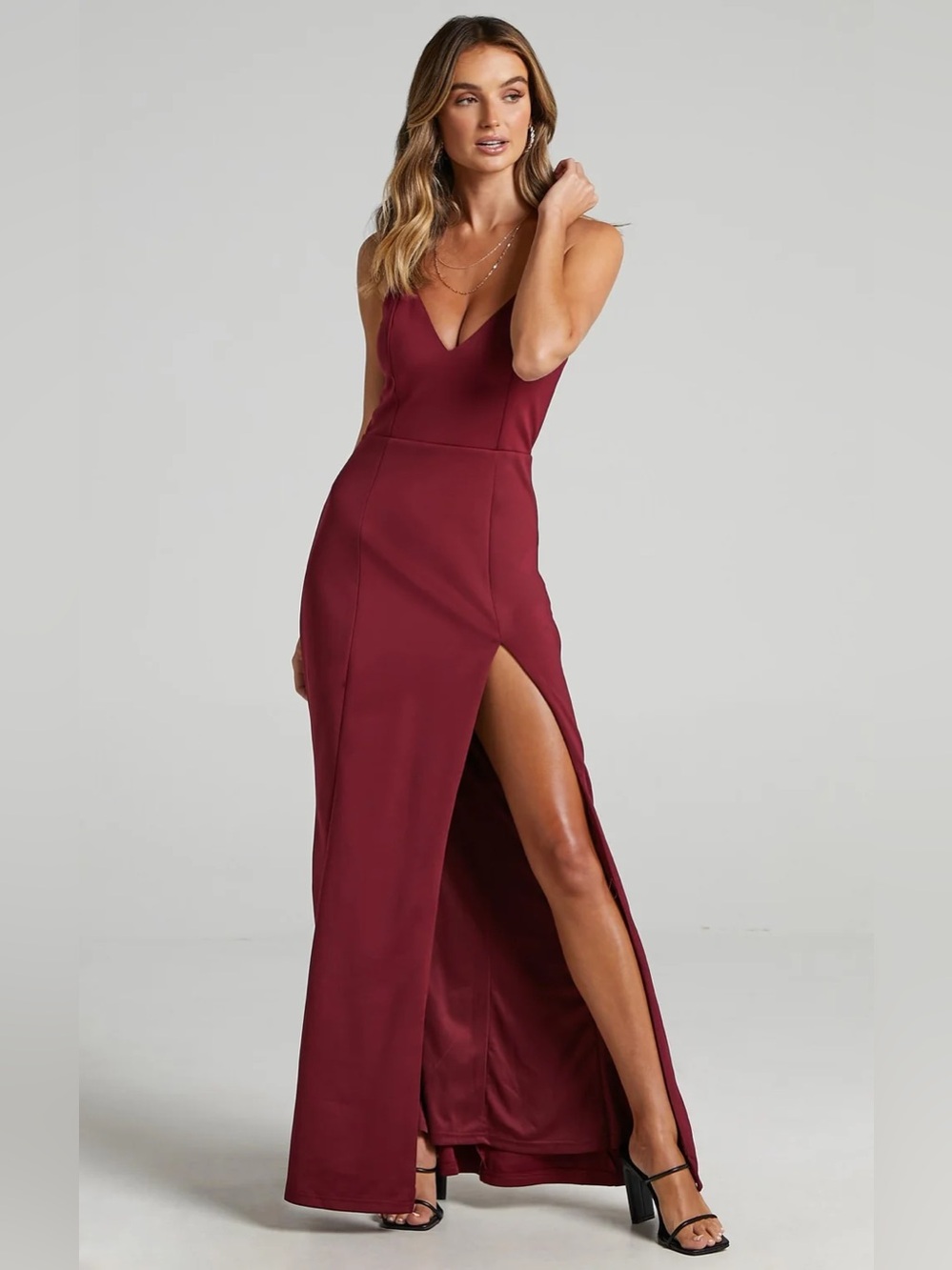Showpo  Dare To Dream Maxi Dress in Wine